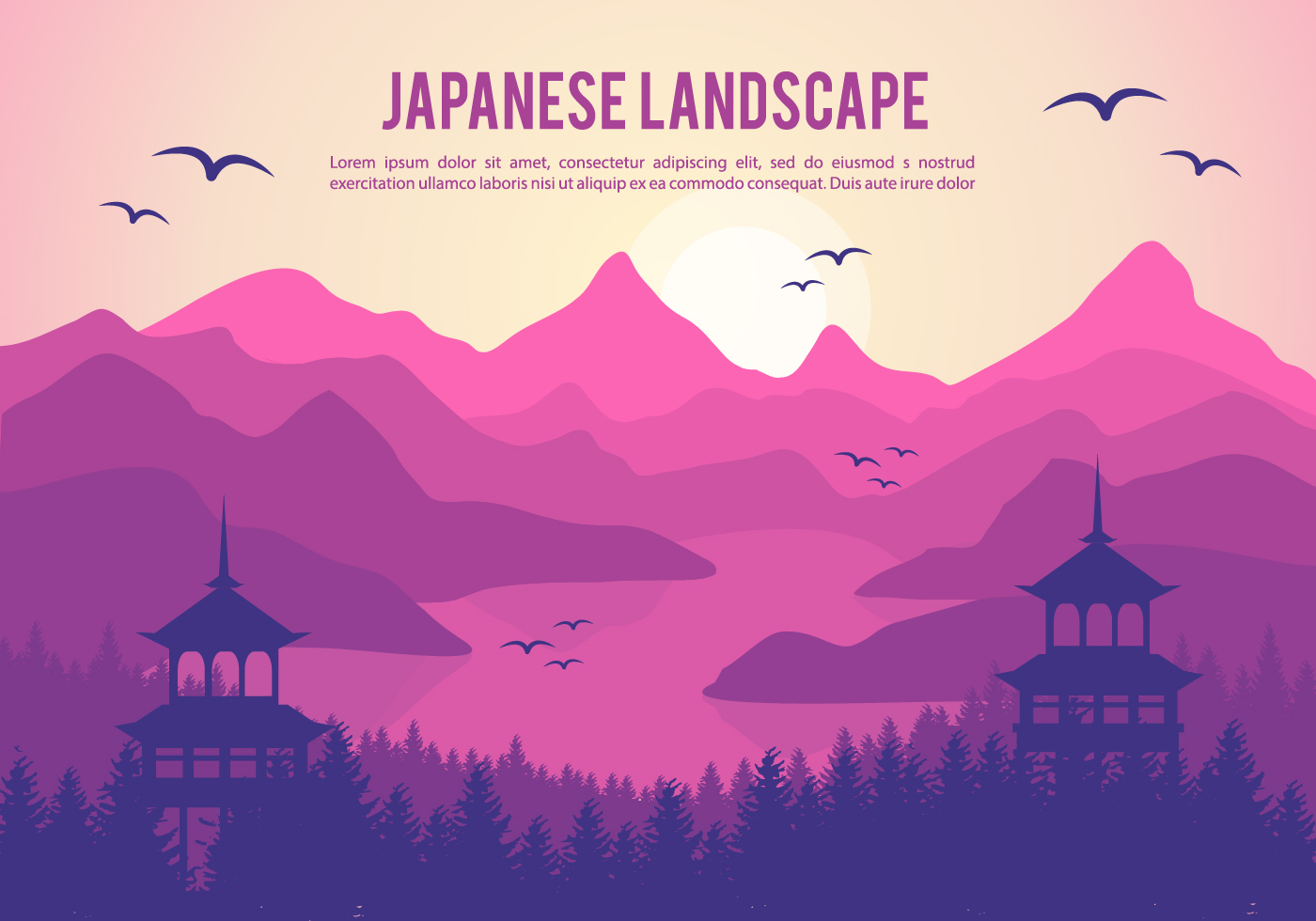 Free Beautiful Japanese Vector Illustration - Download Free Vector Art 395