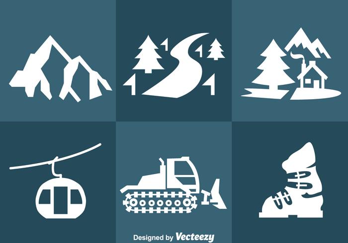 Snow Resort Icons Vector Snow Resort Icons Vector