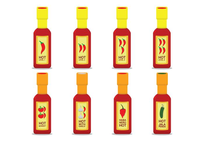 Botella de salsa caliente Vector