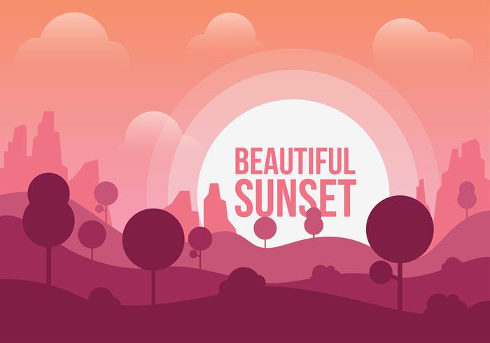 Free Beautiful Sunset Vector