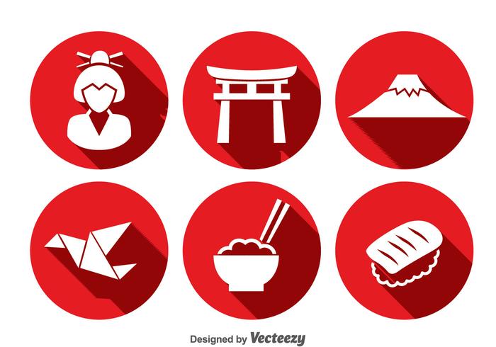 Japanese Culture Icons Vector