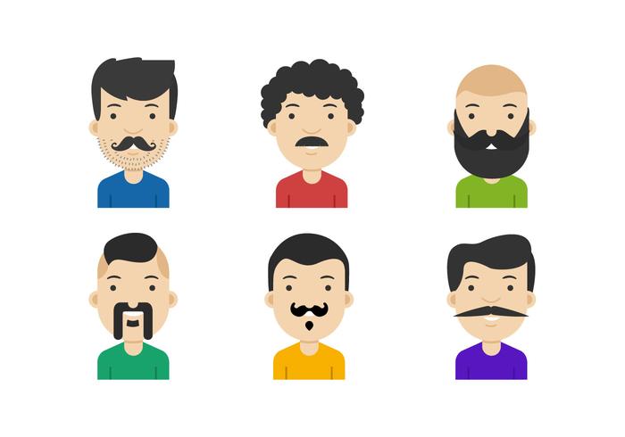 Movember Mustached Face Vectors Movember Mustached Face Vectors