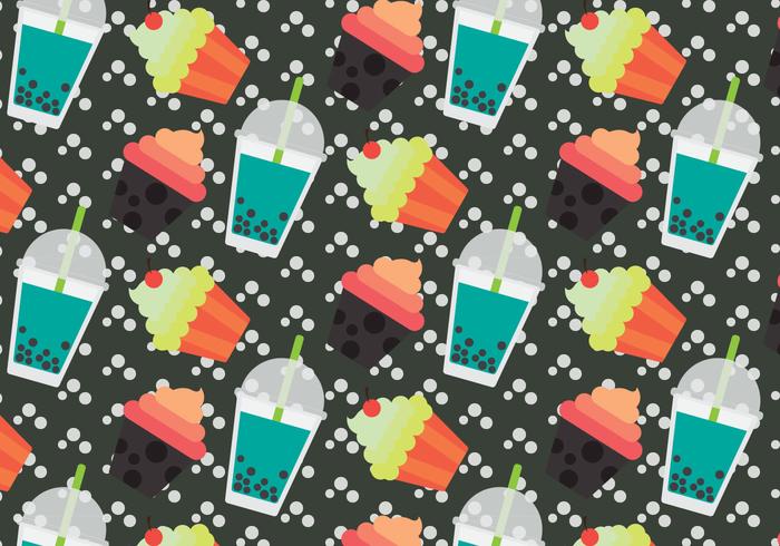 Free Bubble Tea Vector Pattern 2