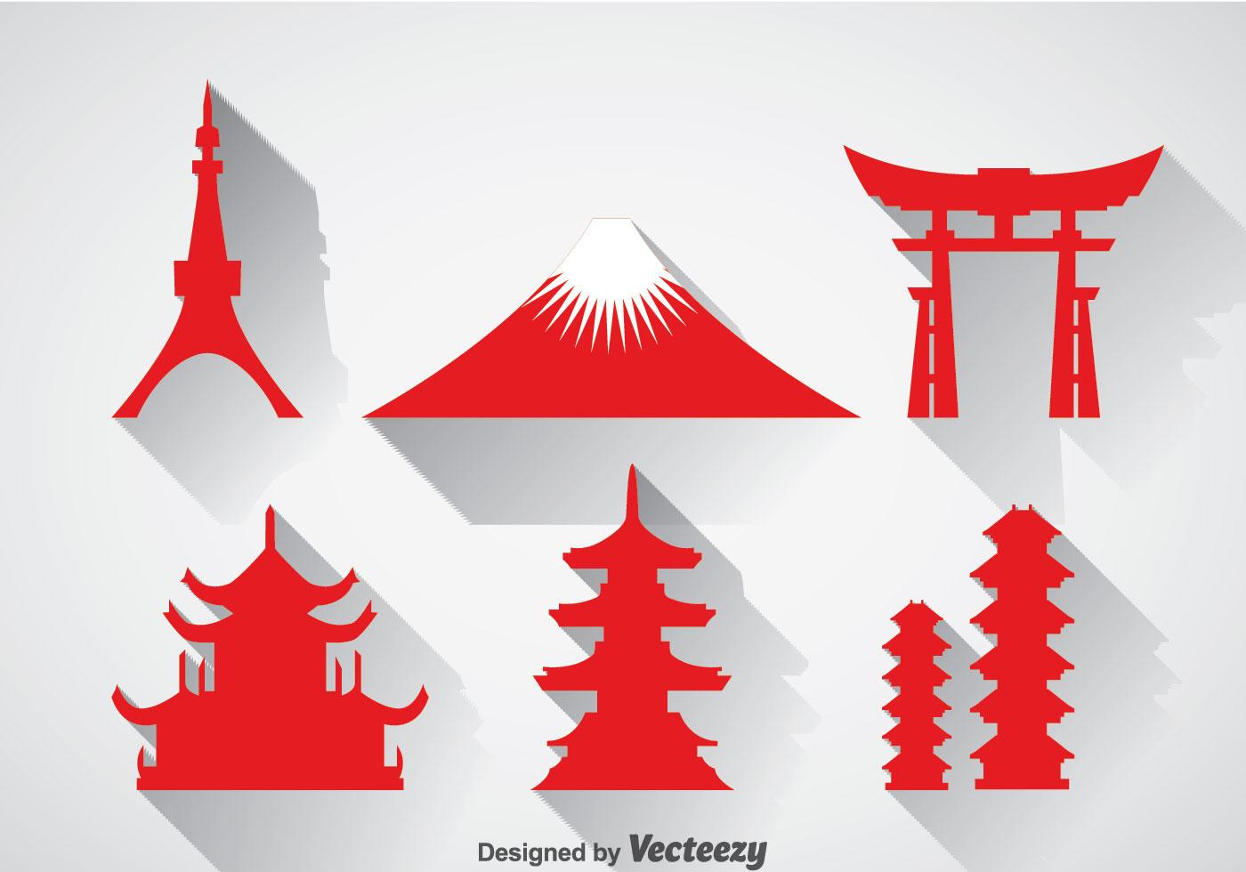 Japanese Landmark Icons Vector 107771 Vector Art at Vecteezy