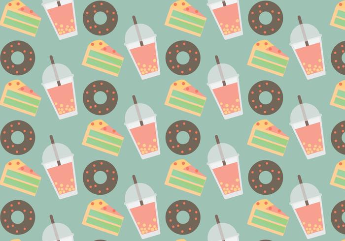 Free Bubble Tea Vector Pattern 1