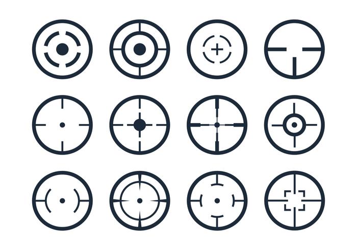 Iconos del vector del visor del Crosshair