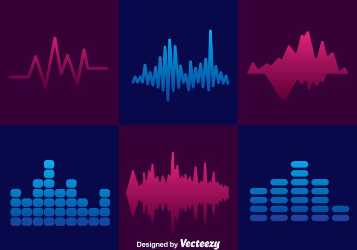 Conjunto de iconos de barras de sonido mínimas vector