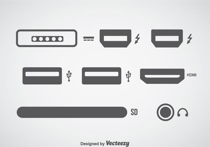 Conjunto de iconos de conexión de equipo vector