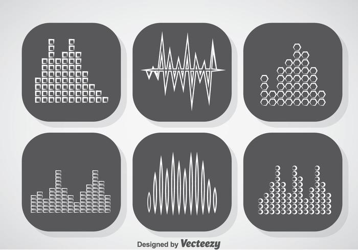 Music Sound Bars Icons Vector