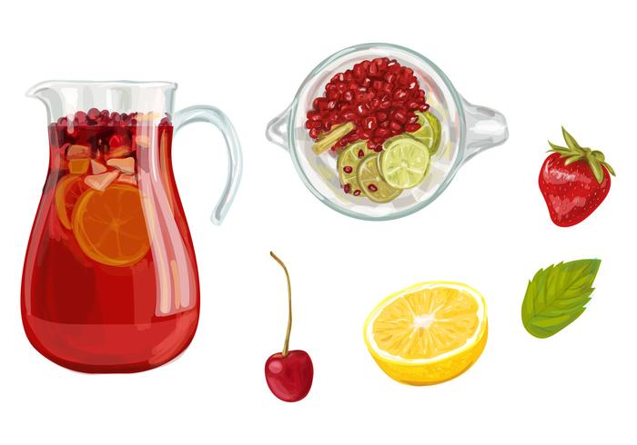 Sangria Pitcher Vector Set Sangria Pitcher Vector Set