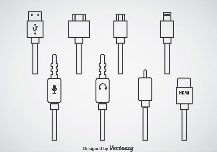 Cable de alambre de cable Iconos de ordenador de vector