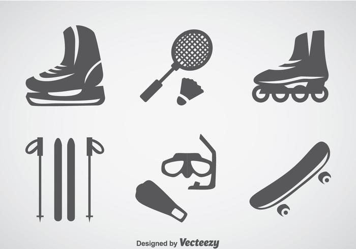 Deportes Gris Iconos vector