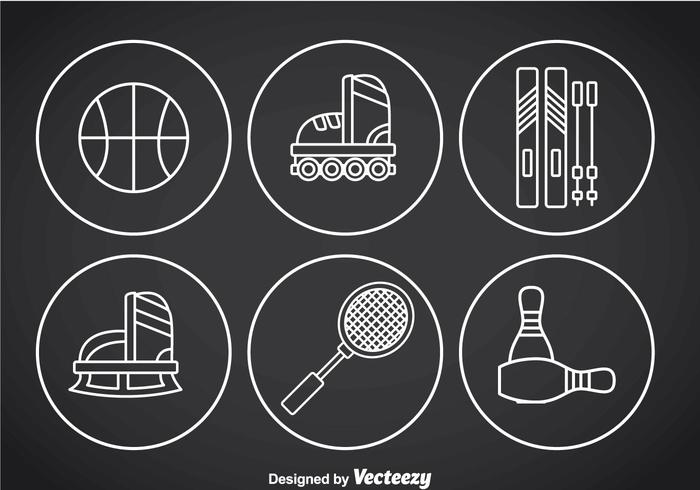 Sports Thin Outline Icon Vectors