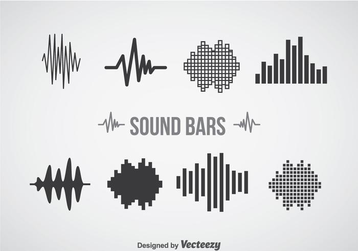 Conjunto de iconos de barras de sonido vector