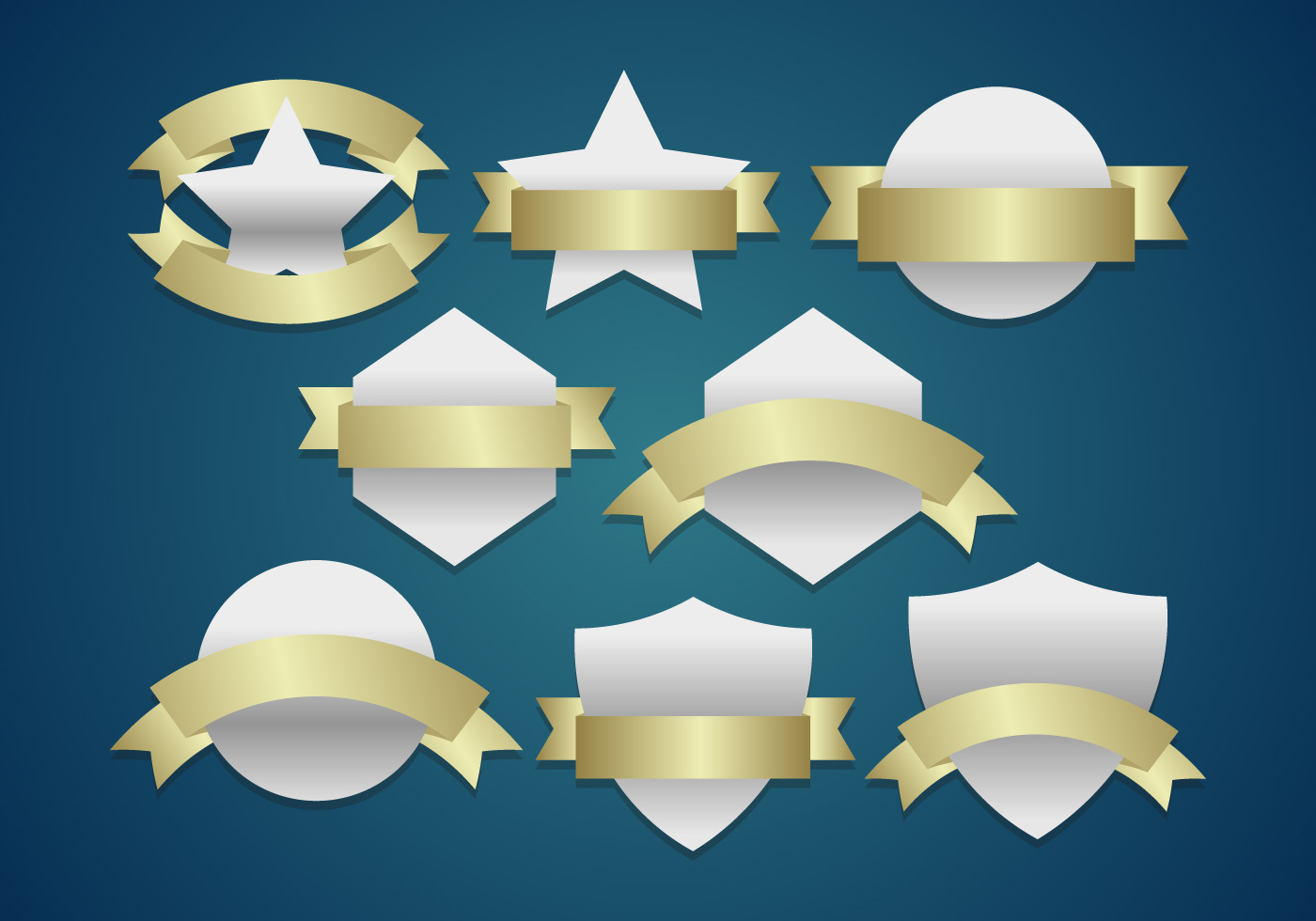 wappen shields emblems logos vector download free vector ribbon banner template
