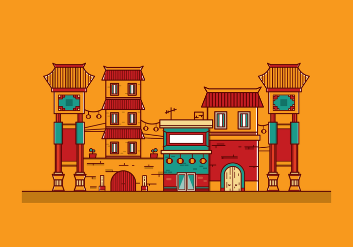 Free China Town Vector