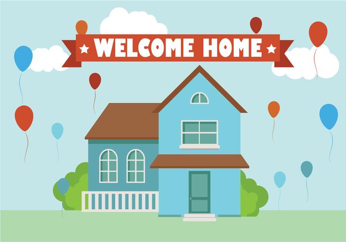 Welcome Home Background Flat vector 