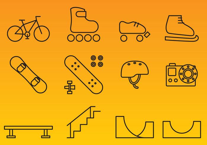 X Games Line Icon Vectors