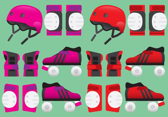 Roller Derby Equipment Vectors Roller Derby Equipment Vectors