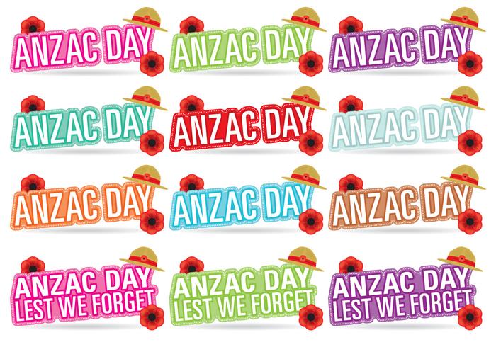 Anzac Day Titles vector