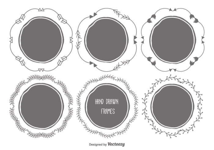 Cute Hand Drawn Style Frame Set vector