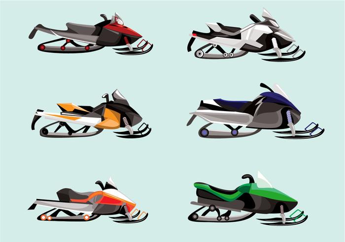 Vector de motos de nieve