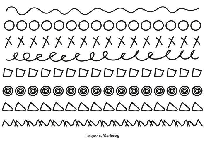 Cute Hand Drawn Border Set vector