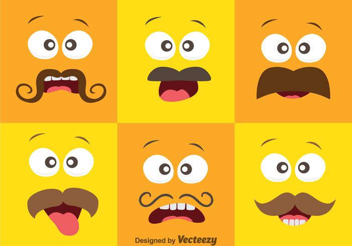 Face Expression With Mustache Vector