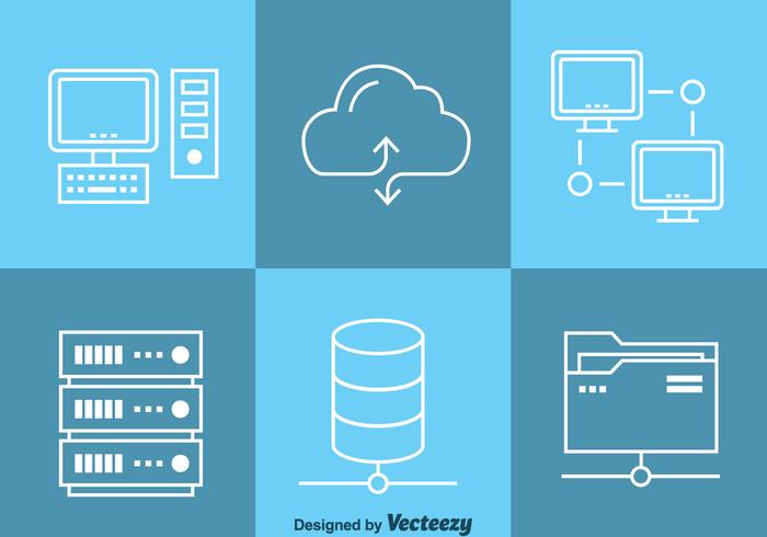 Cloud Data Computing Icons Vector