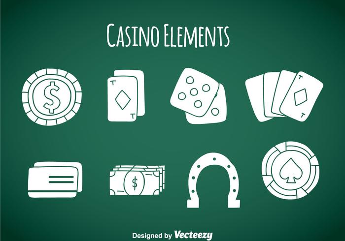 Casino Element Icons Vector Casino Element Icons Vector