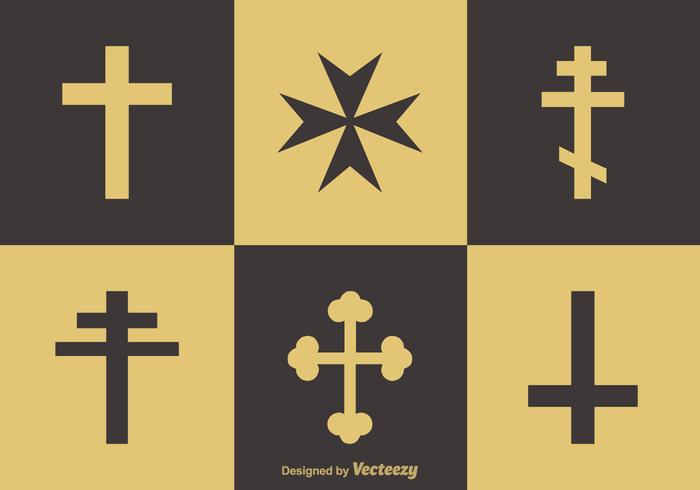 Religion Crosses Vector Icons