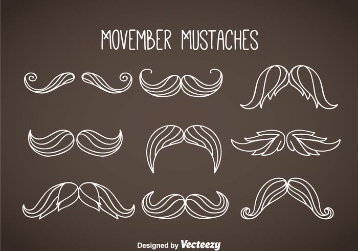 Movember Mustaches White Vector Movember Mustaches White Vector
