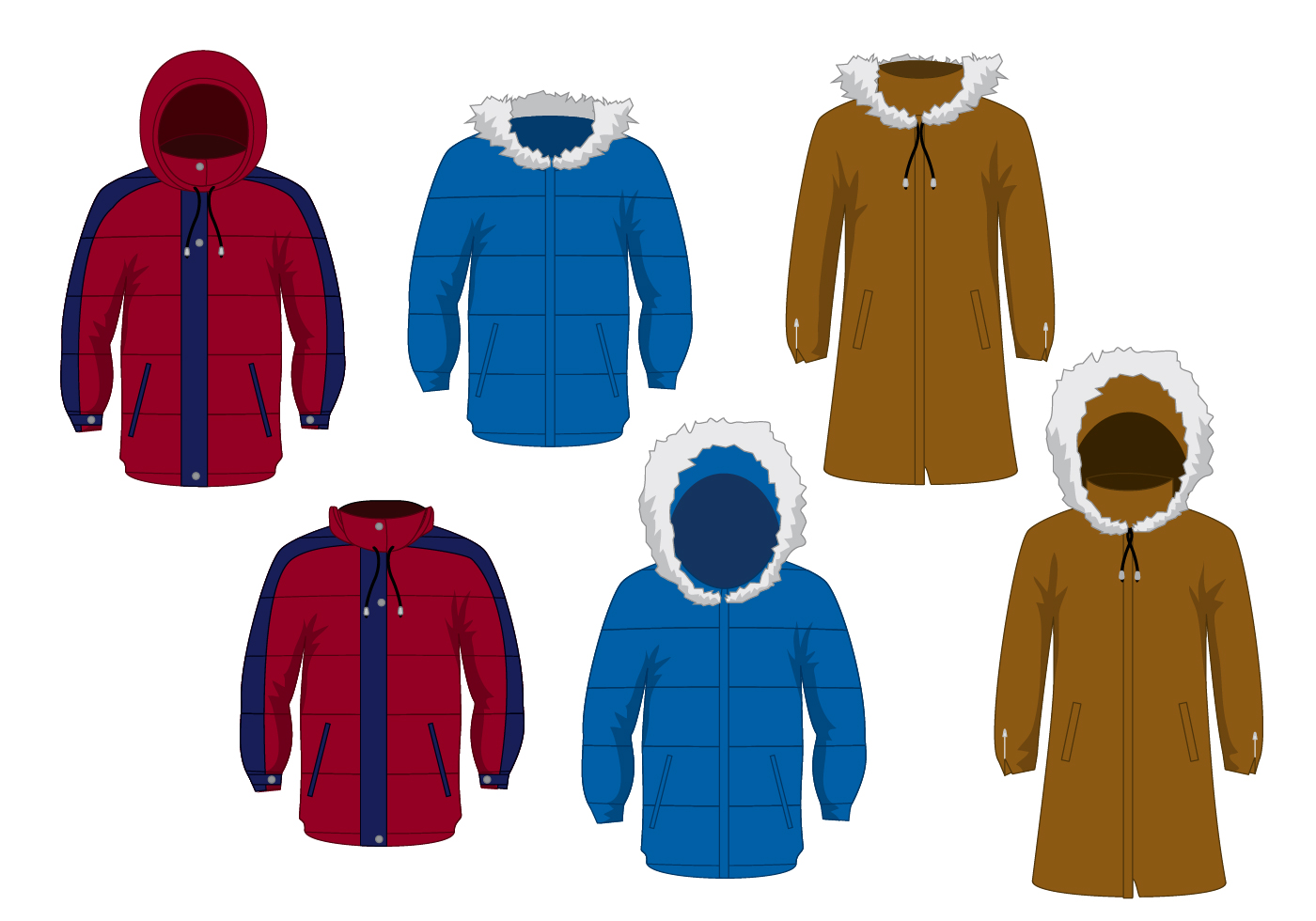 Download Winter Jacket Vector Set - Download Free Vectors, Clipart Graphics & Vector Art