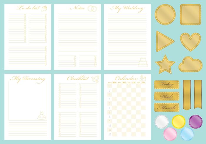 Golden Wedding Organizer Vectors