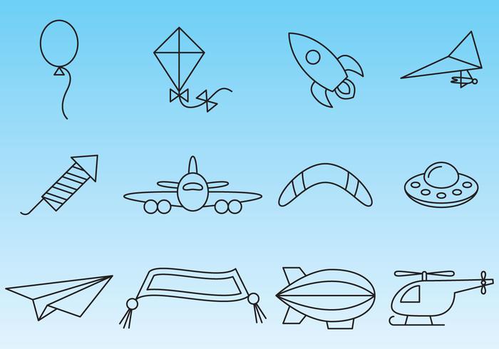 Flying Things Icon Vectors