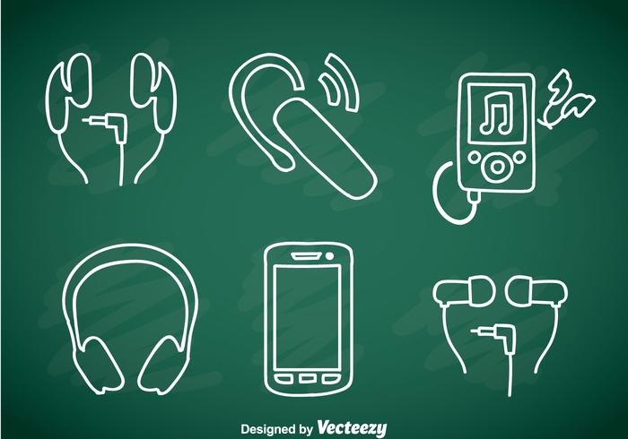 Music Player Element Doddle Icons vector