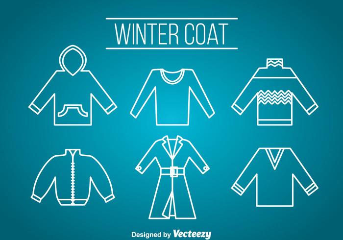 Winter Coat Icons Vector