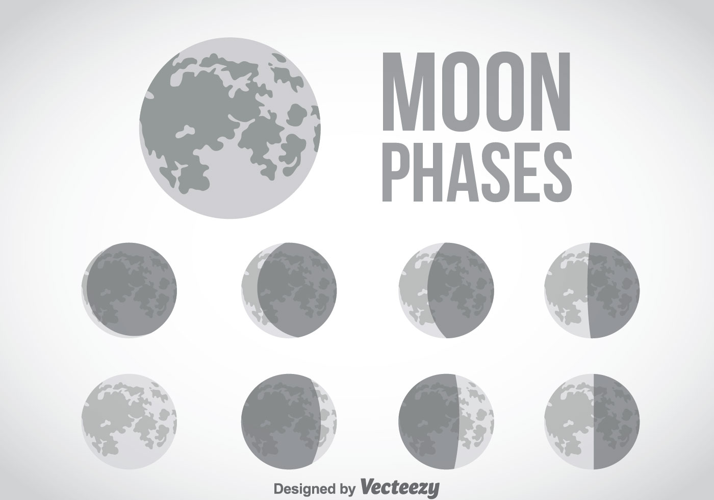 Download Moon Phase Gray Icons Vector - Download Free Vector Art, Stock Graphics & Images
