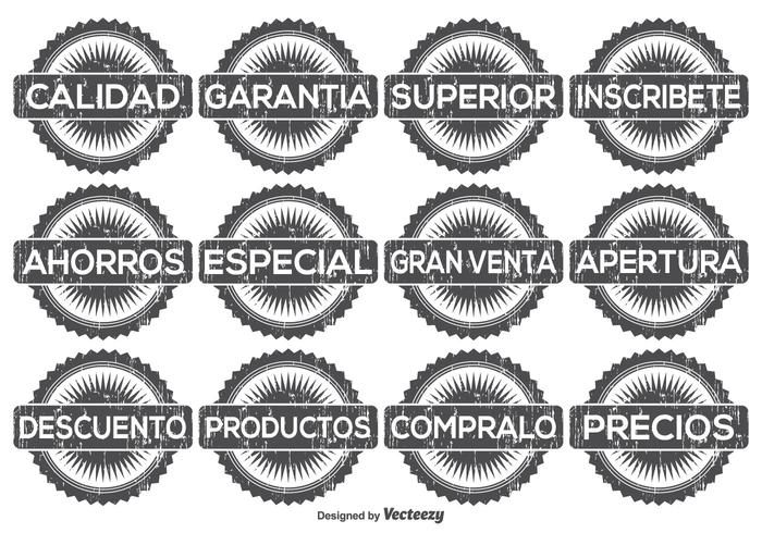 Distressed Spanish Promotional Label Set Distressed Spanish Promotional Label Set