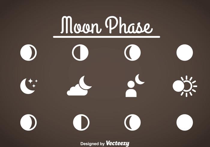 Moon Phase Icons Vector