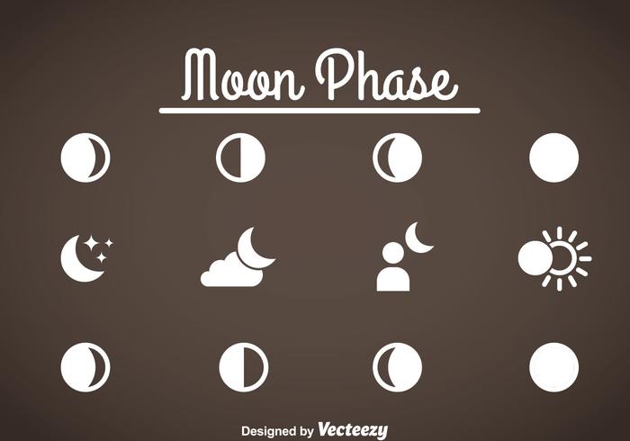 Moon Phase Icons Vector