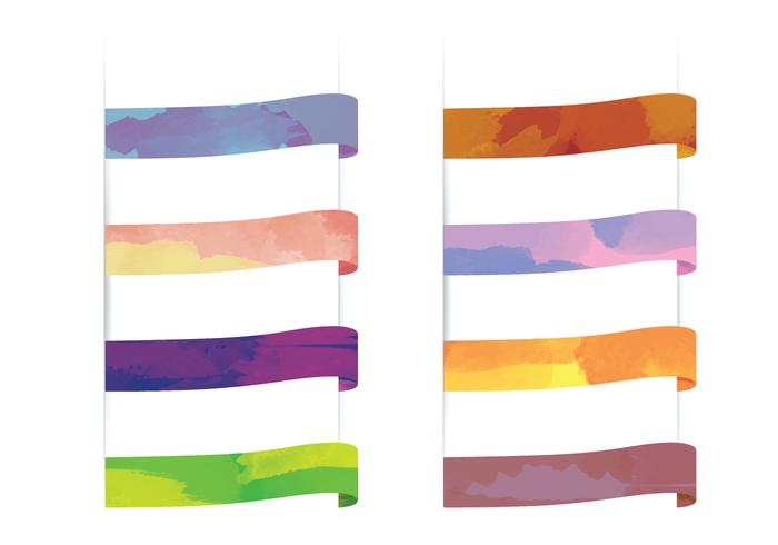 Vector Watercolor Ribbons