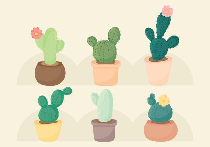 Conjunto de cactus vectorial vector