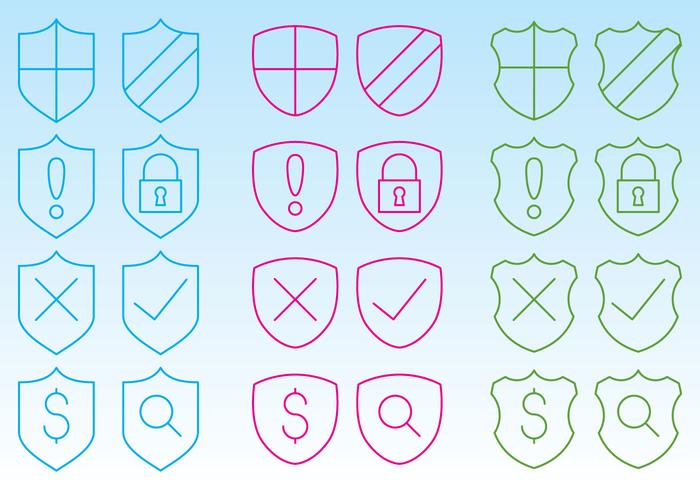 Shield Icons For Web vector