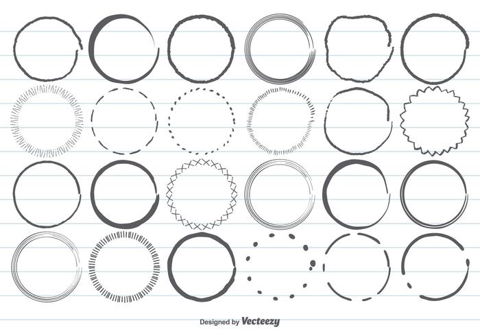 Hand Drawn Circle Shape Set vector