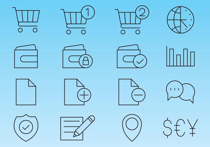 Line Icons For Shop vector