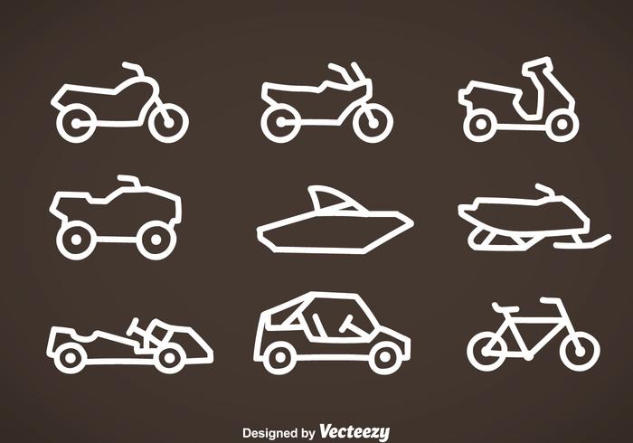 Vehicle Line Icons Vector