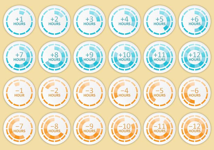 Time Zone Clock Hours vector