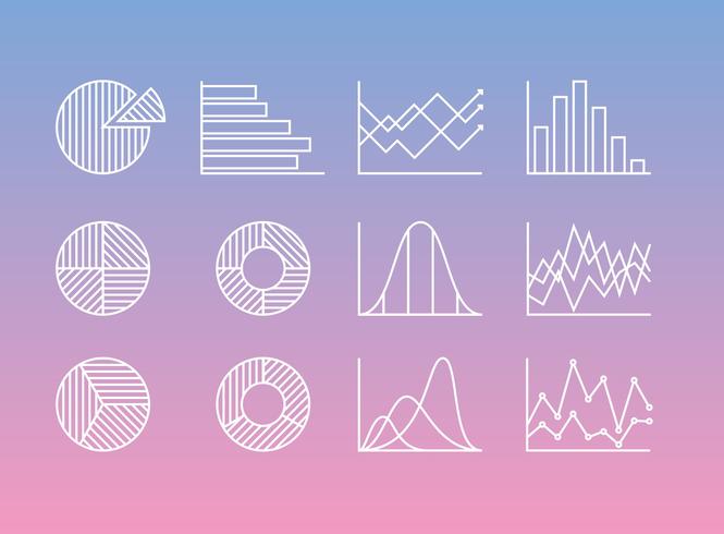 Line Statistics Icons vector