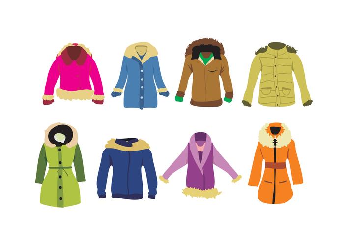 Ladies Winter Coat Vector